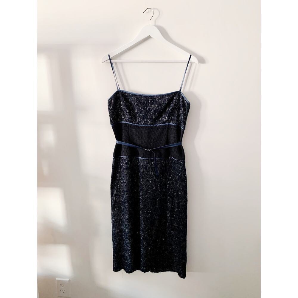 St John Silk & Knit Dress w/ Belt Size 8